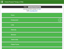 Tablet Screenshot of choicephysicaltherapyofohio.com
